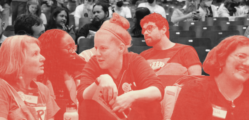 Workers gather at the Labor Notes conference. 