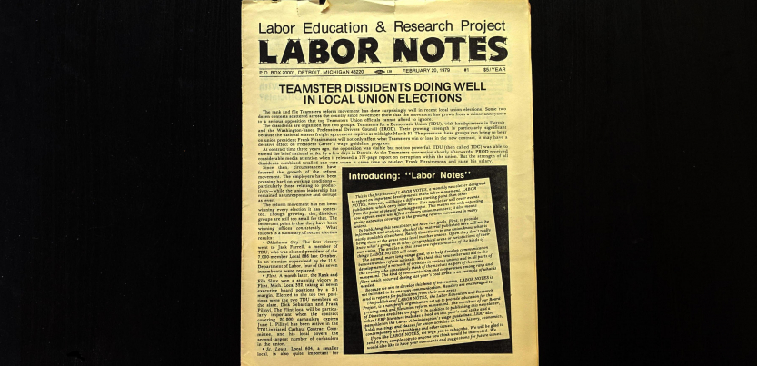 Cover of the first issue of Labor Notes