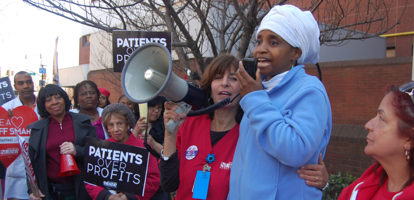 Nurses picketing.
