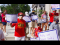 Massachusetts teachers rallied in front of Springfield City Hall in early August to demand the school year start with remote-only learning. Photo: Dave Madeloni