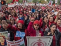 A huge crowd of strikers