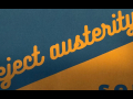 "reject austerity" in cursive