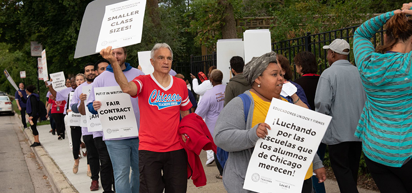 CTU picketers marching