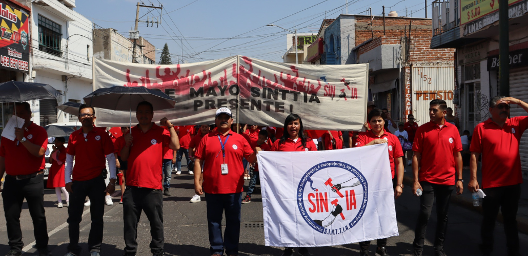 SINTTIA members and leadership at a May 1 rally
