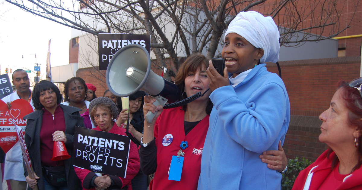 Nurses picketing.