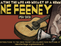Graphic shows woman with guitar and says Anne Feeney, 1951-2021 